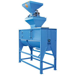 HIMEL Horizontalmischer HOM mit Getriebemotor und aufgebauter SC - Mühle