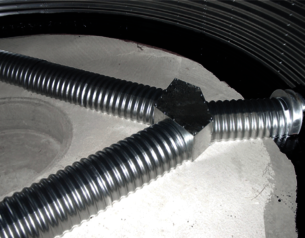 HIMEL Belüftungseinrichtung Y - Form mit R48 Rundbogenkanälen im verzinkten Wellblech Rundsilo