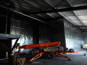 Assembly of a grain plant with rectangular storage silo