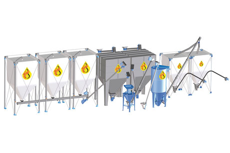Vollautomatische Mahl- & Mischanlage mit Modulsilos & UV Stoffsilos