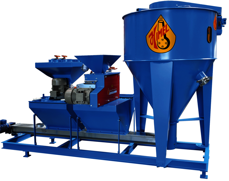 HIMEL Kompaktmischer FMK mit Schrotmühle SC und Getreidequetsche GQ