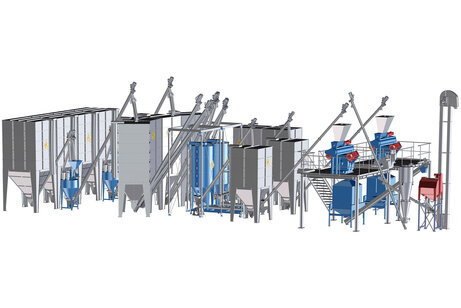Vollautomatisches Mahl- & Mischsystem mit Pelletierung, Leistung ca. 2 to/h