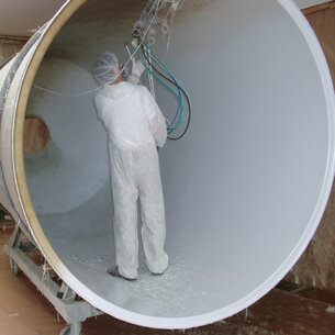 HIMEL GFK Siloproduktion Innenlackierung weiß